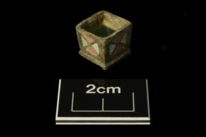 Top of enamelled copper-alloy votive altar found in Fenstanton